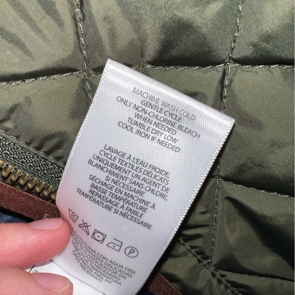 💚 LAUREN RALPH LAUREN Green Hooded Quilted Coat; Size XS - Picture 11 of 15